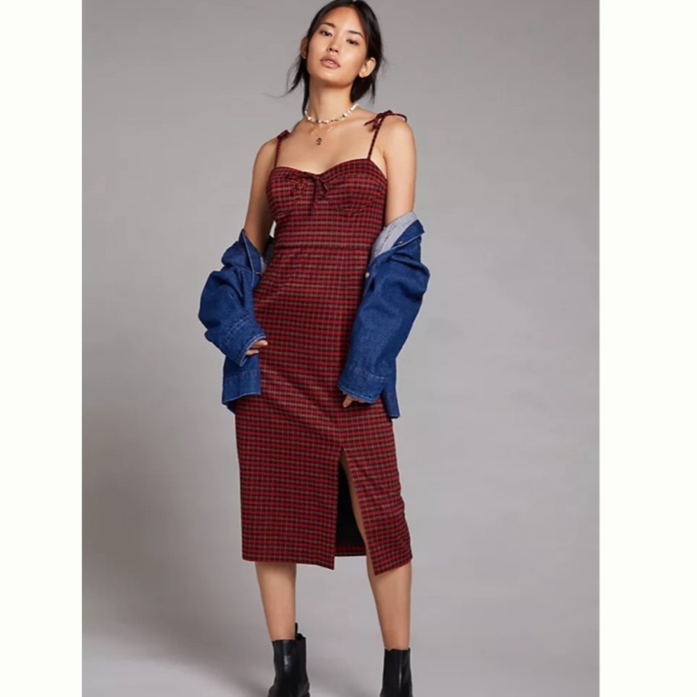 Hutch Plaid Midi Dress XL